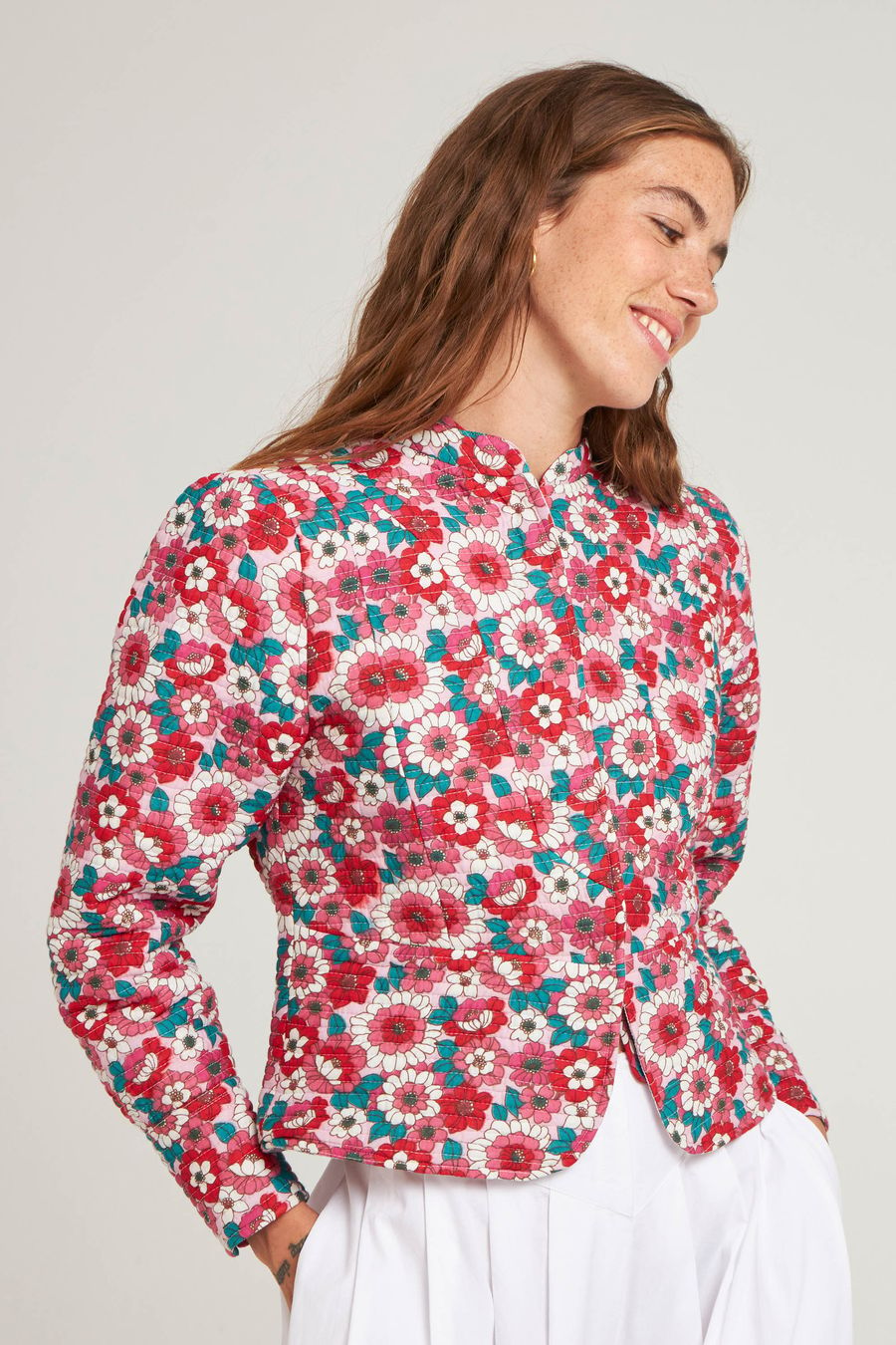 Antikbatik Blossom quilted jacket