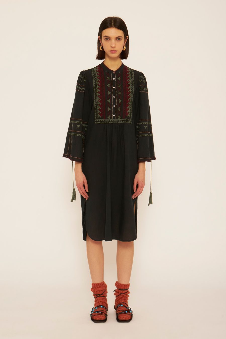 Antikbatik Vestido bordado Lyna