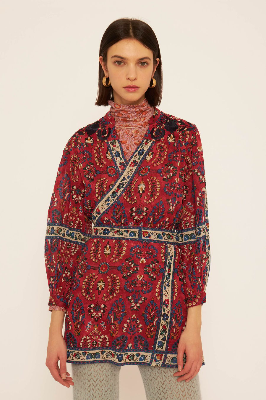 Antikbatik Tamir embroidered wrap dress 
