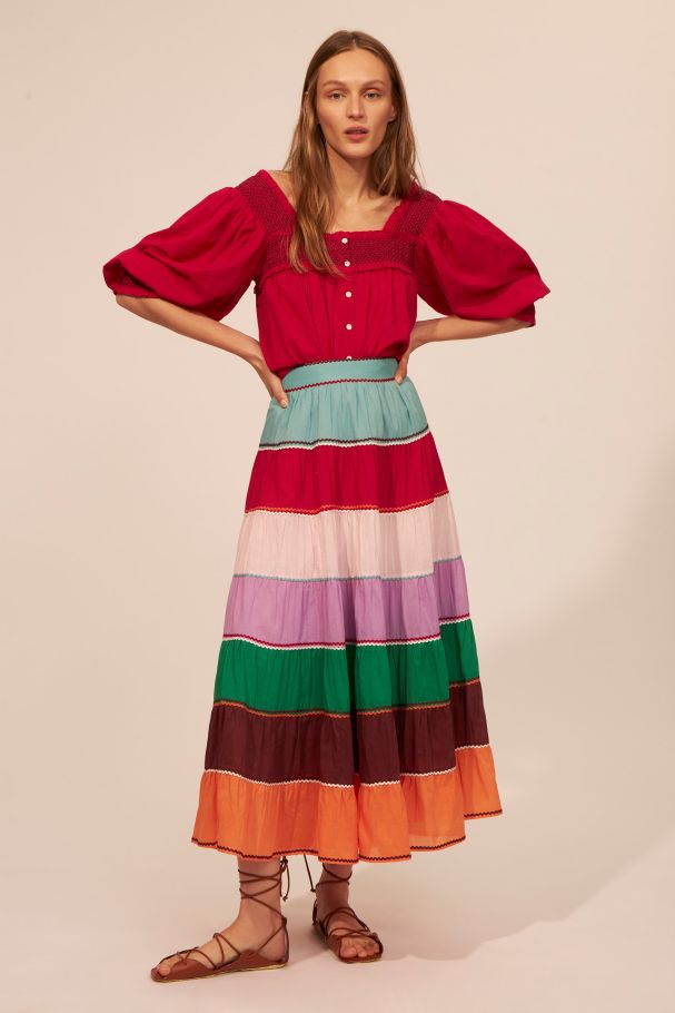 Antikbatik Perrine striped skirt