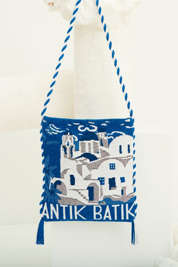 Antikbatik Santorini Woven Shoulder Bag - Blue