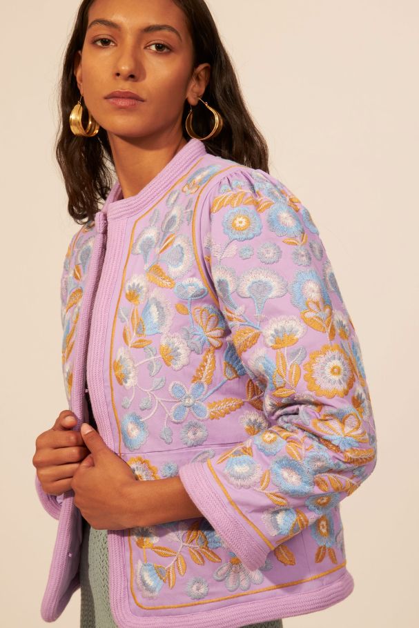 Antikbatik Handy embroidered cotton jacket