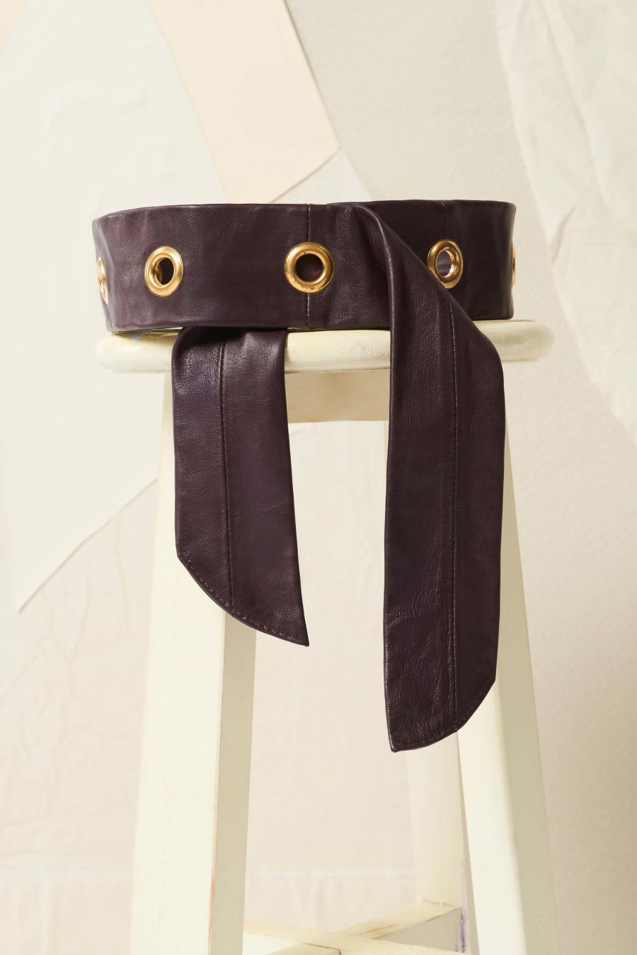 Antikbatik Knoti leather belt - Burgundy