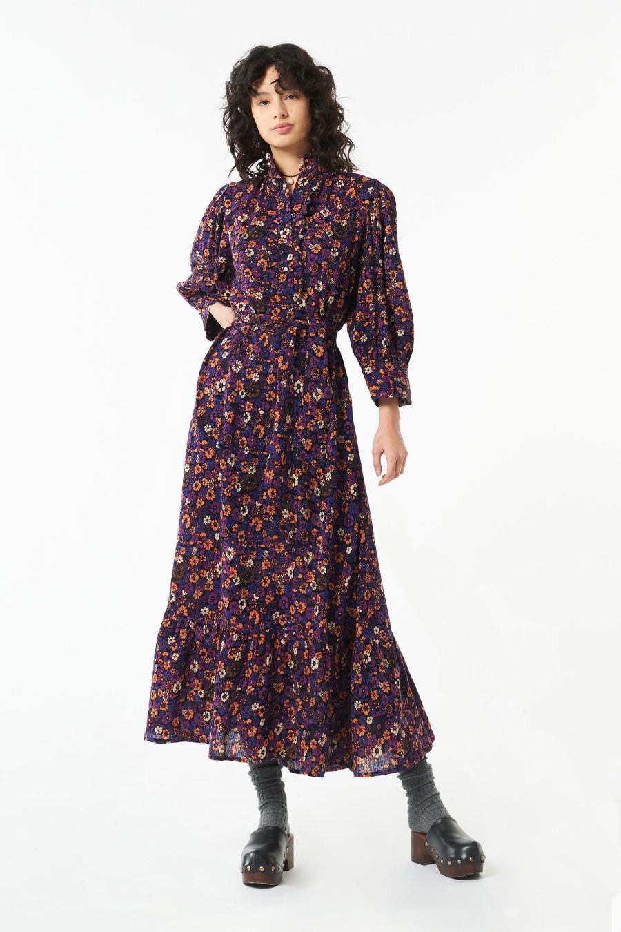 Antikbatik Paoli printed maxi dress - Purple
